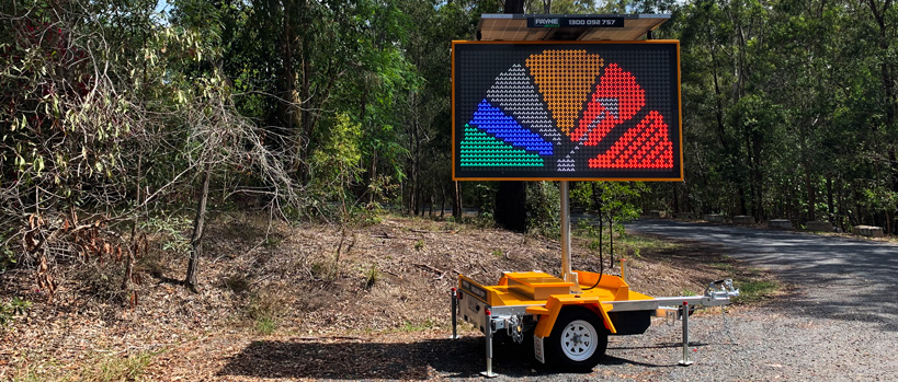 Illuminated traffic control roadside sign hire