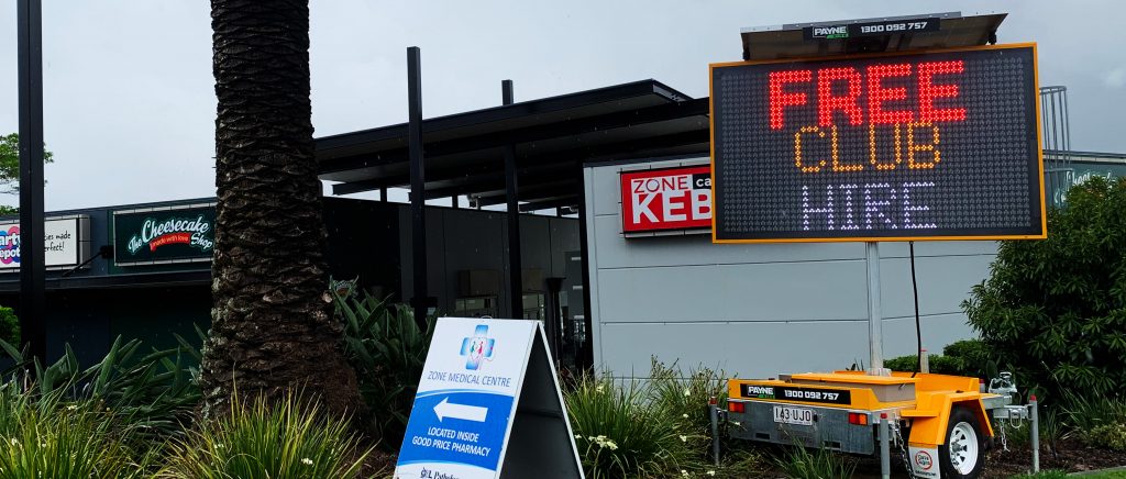 LED trailer sign hire Gold Coast